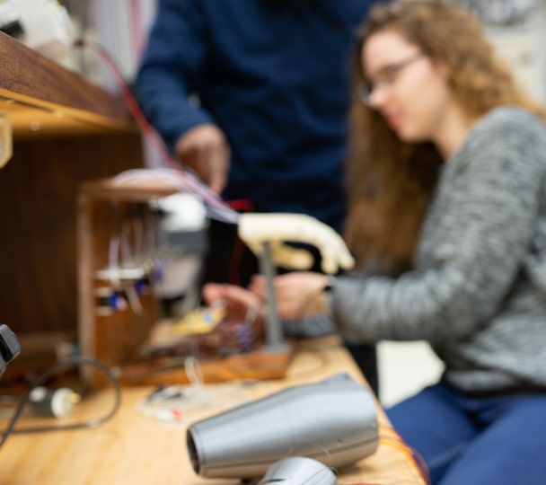 Student working on a project in a lab at Anoka Technical College