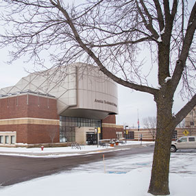 Front Entrance of Anoka Technical College in the Wintertime.