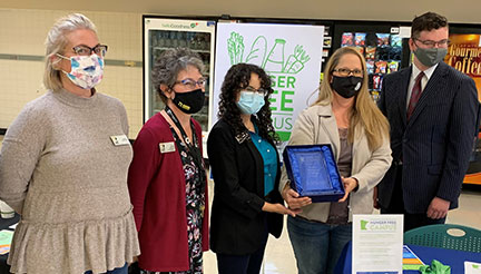 LeadMN President and Anoka Tech staff with Hunger Free Campus Award